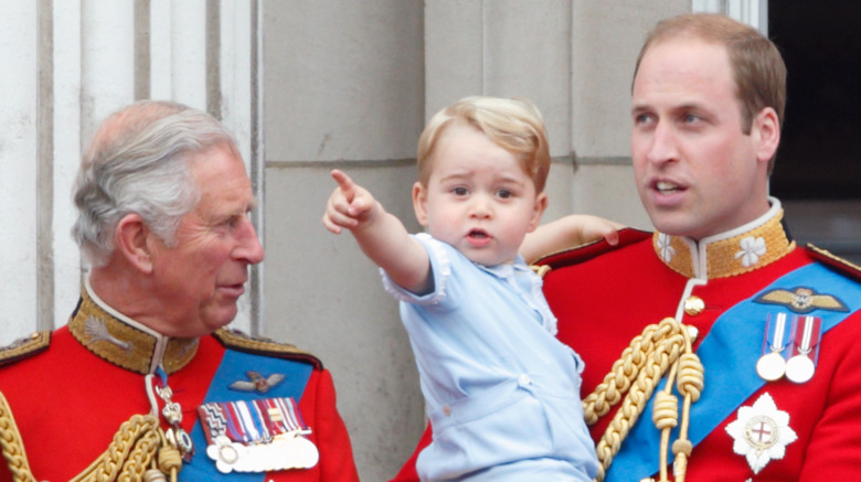 Prince Charles, Prince George, and Prince William at the Trooping of Colour