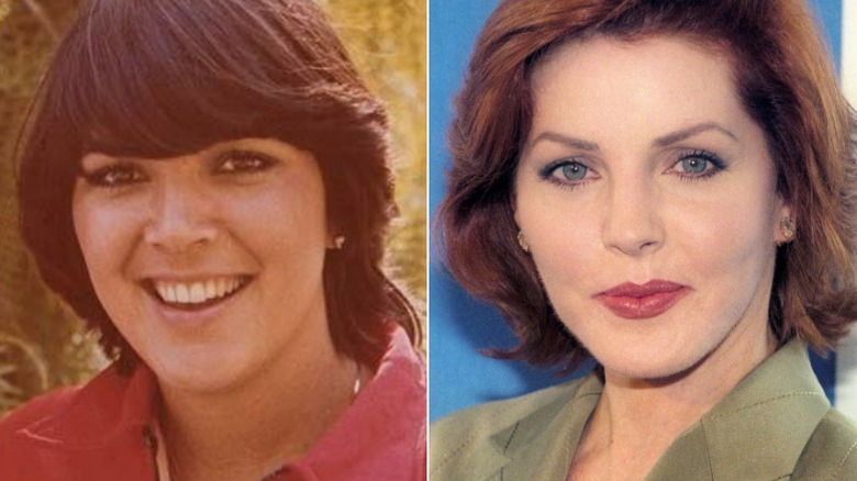Kris Jenner and Priscilla Presley smiling in split image