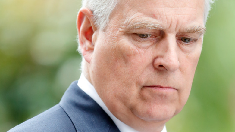 Prince Andrew looking serious