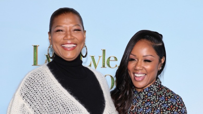 Queen Latifah and Eboni Nichols laughing