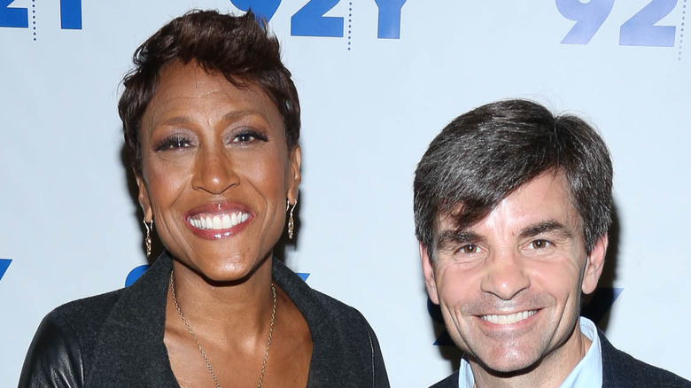 Robin Roberts on the red carpet with George Stephanopoulos