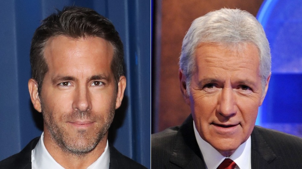 Ryan Reynolds and Alex Trebek smiling