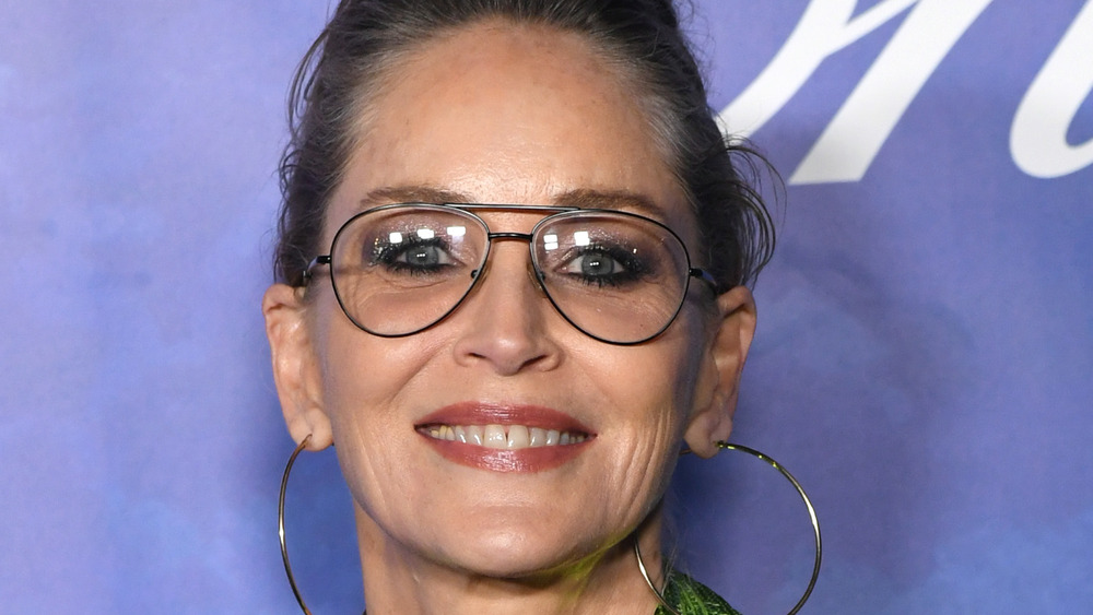 Sharon Stone wearing glasses on the red carpet