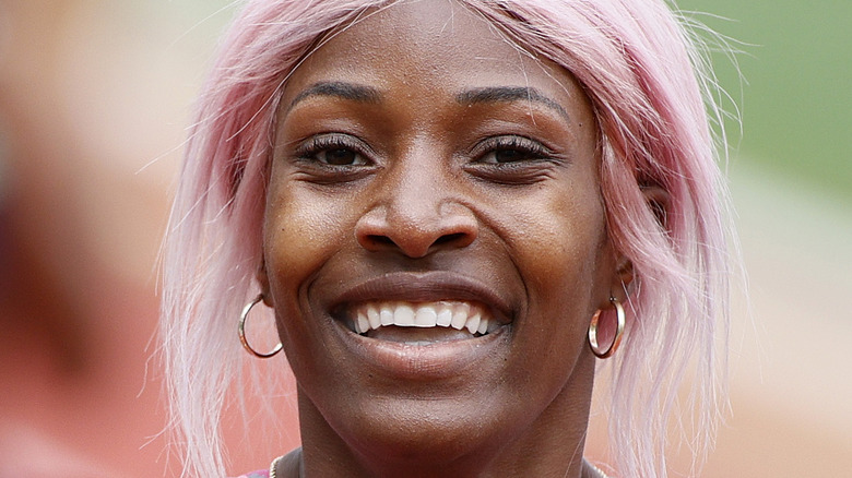 Shaunae Miller-Uibo smiles on the track