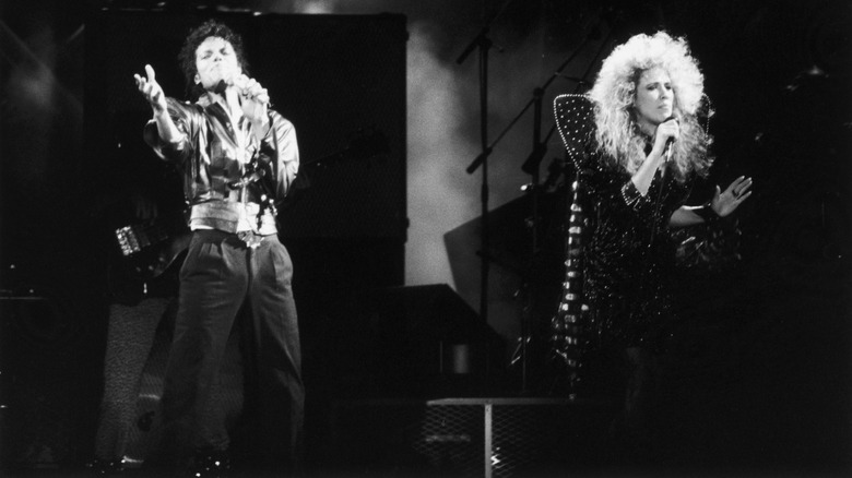 Michael Jackson and Sheryl Crow performing