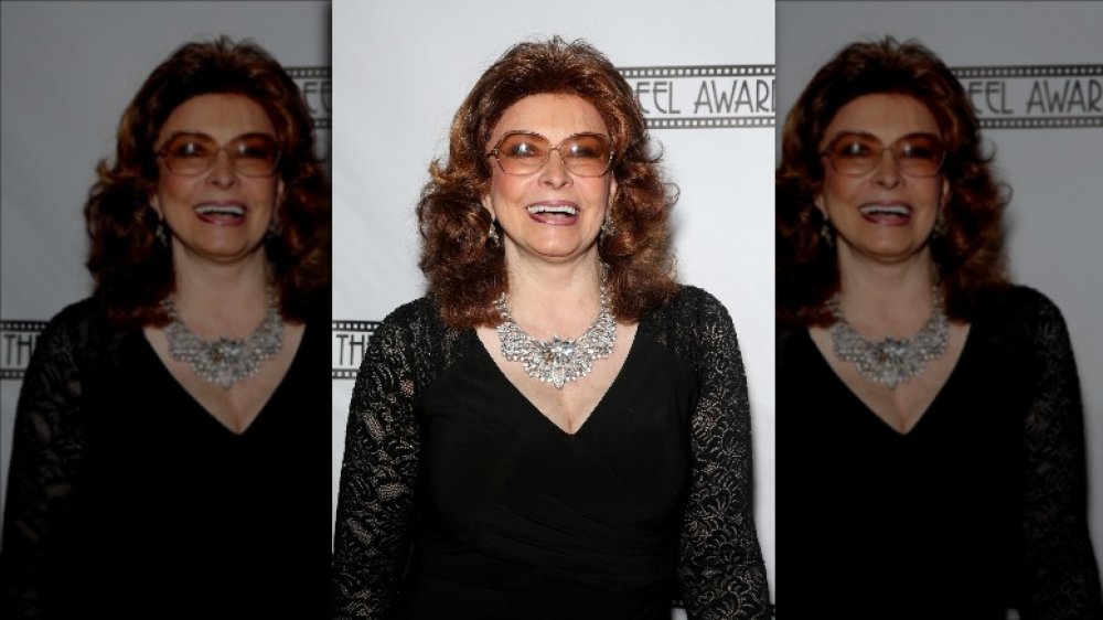 Sophia Loren laughing on the red carpet