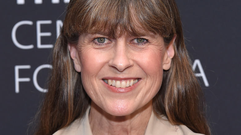 Terri Irwin, smiling, hair down with bangs, 2019 photo 