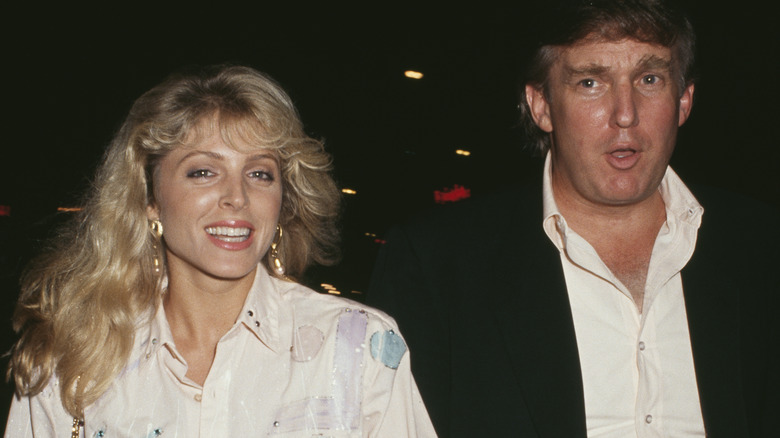 Marla Maples, Donald Trump smiling and talking
