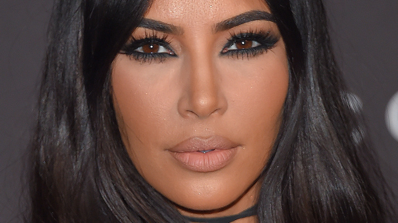 Kim Kardashian posing red carpet event 