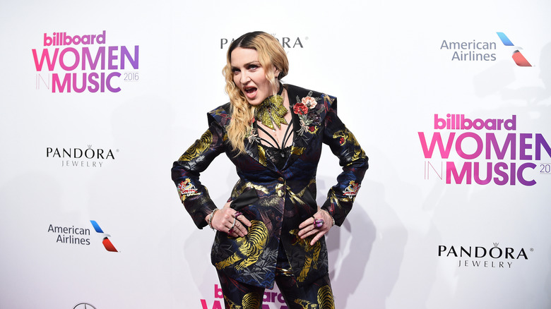 Madonna posing on the red carpet