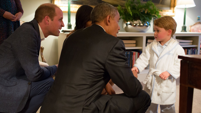 Prince George meeting President Barack Obama 