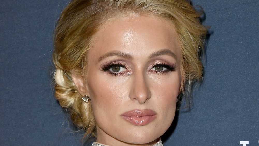 Paris Hilton looking serious