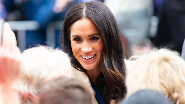 Meghan Markle greeting a crowd