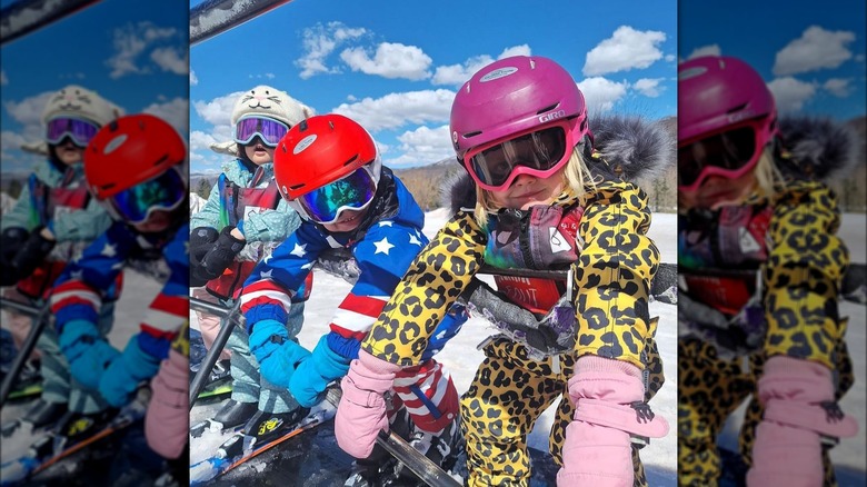 Luke, Carolina Trump wearing ski suits