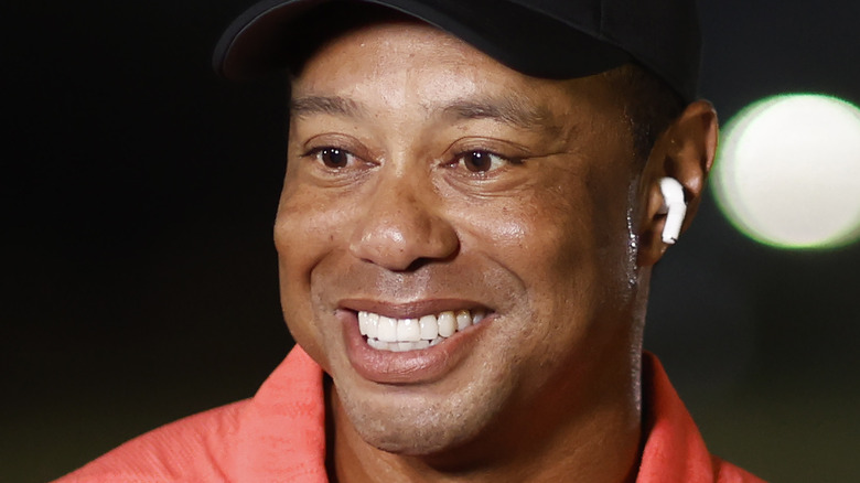 Tiger Woods smiling