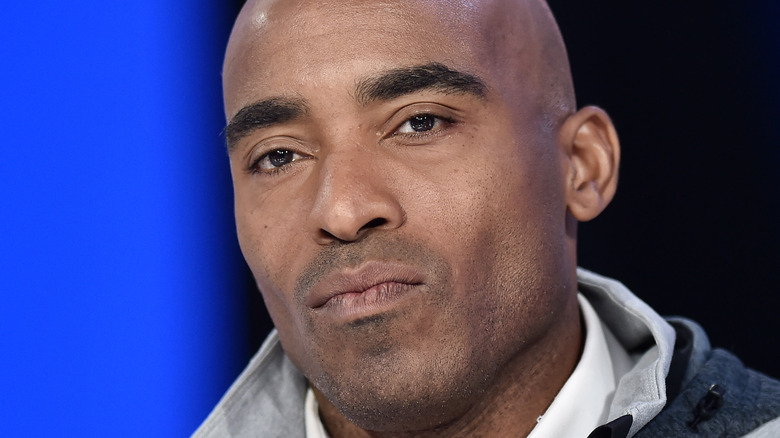 Tiki Barber staring