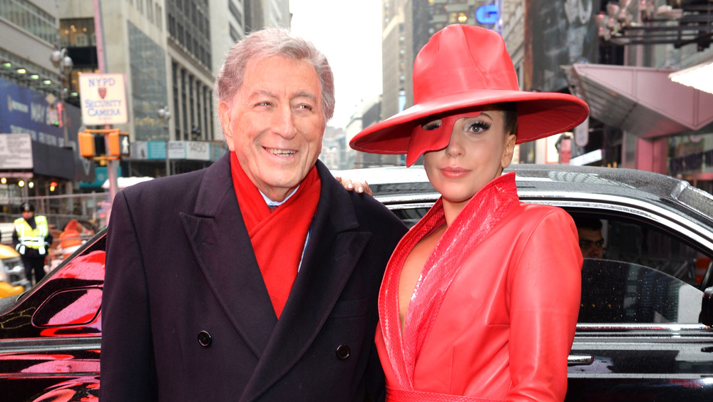 Tony Bennett and Lady Gaga both wear red