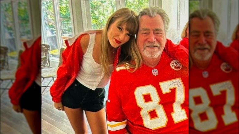 Taylor Swift poses with Ed Kelce
