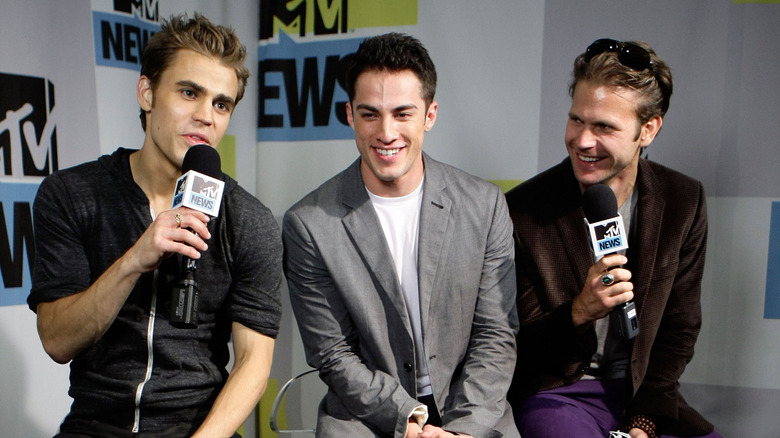 Paul Wesley, Michael Trevino, and Matthew Davis speaking