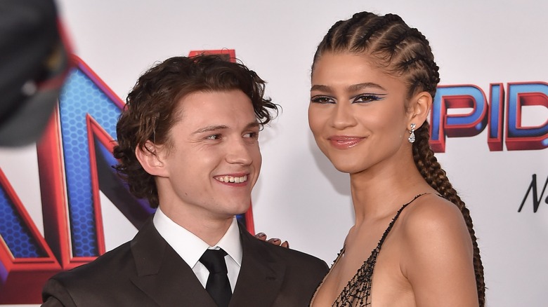 Tom Holland gazing at Zendaya