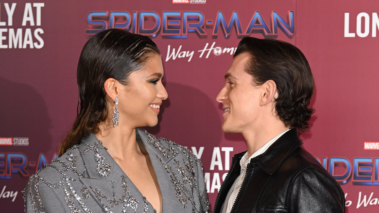 Zendaya and Tom Holland gazing