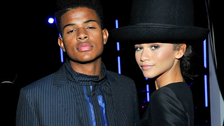 Trevor Jackson poses alongside Zendaya