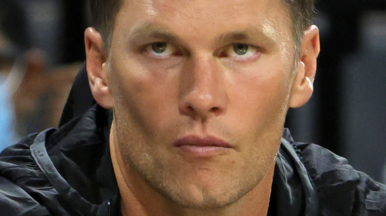 Tom Brady looking up