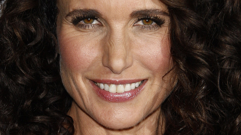 Andie MacDowell with wide smile