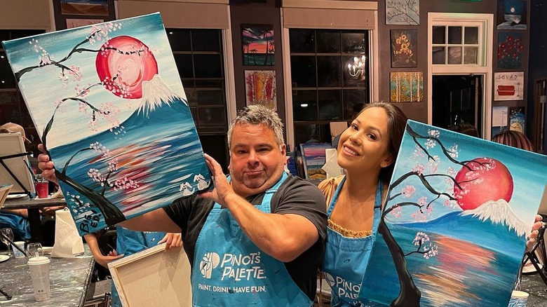 Big Ed and Liz Woods at a painting date