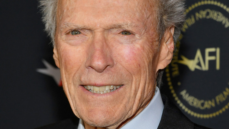 Clint Eastwood smiling for photo