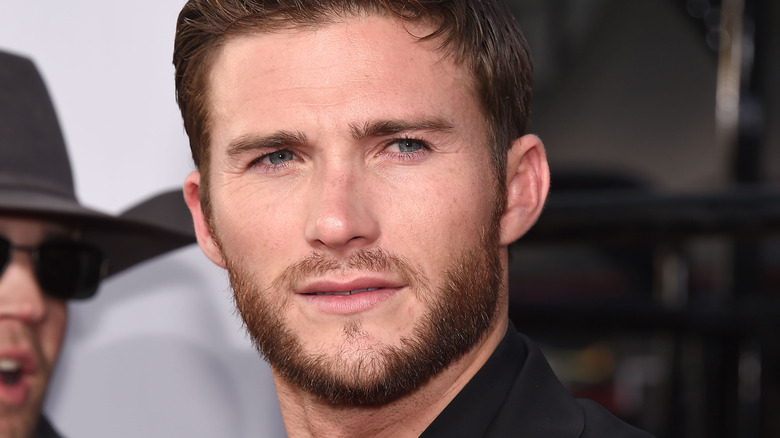 Scott Eastwood black suit