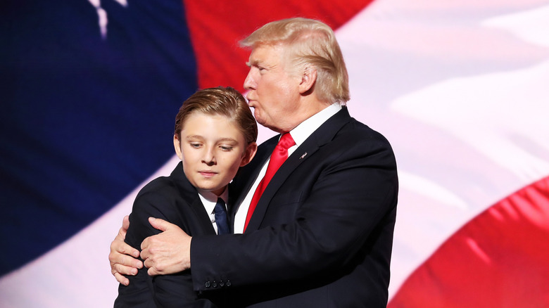 Donald Trump kisses Barron's head