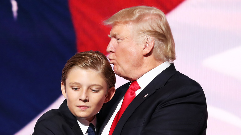 Donald Trump kisses Barron's head