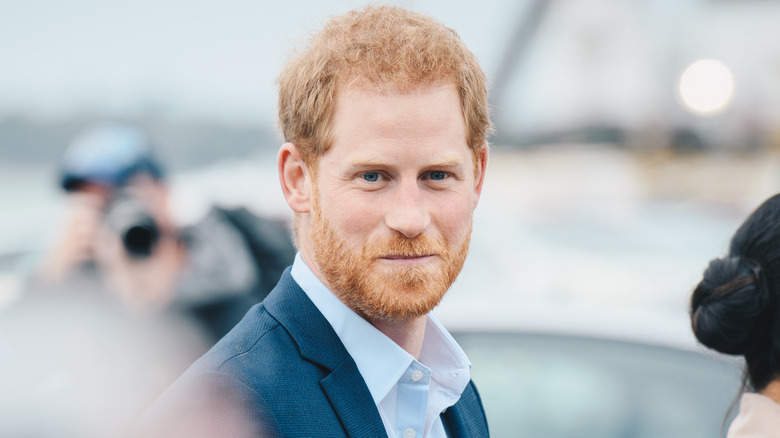 Prince Harry coy smile