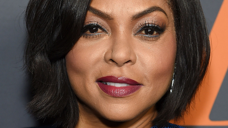 Taraji P. Henson wearing red lipstick