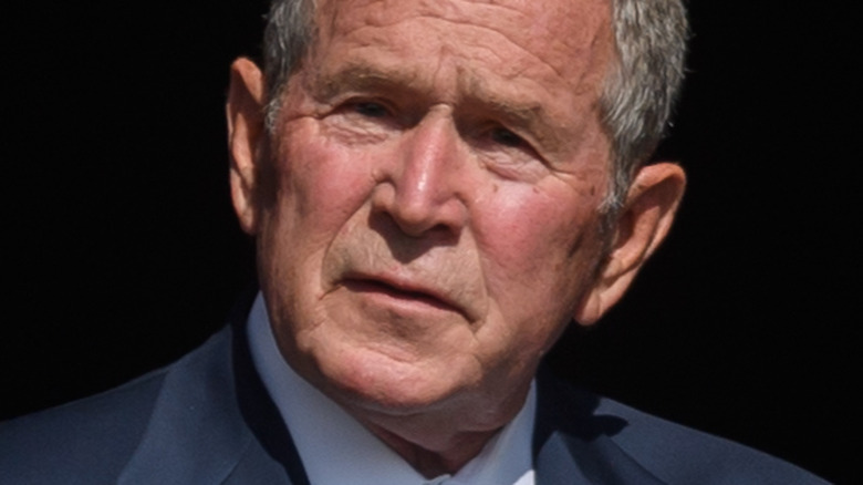 George W. Bush speaking in Shanksville, Pennsylvania 