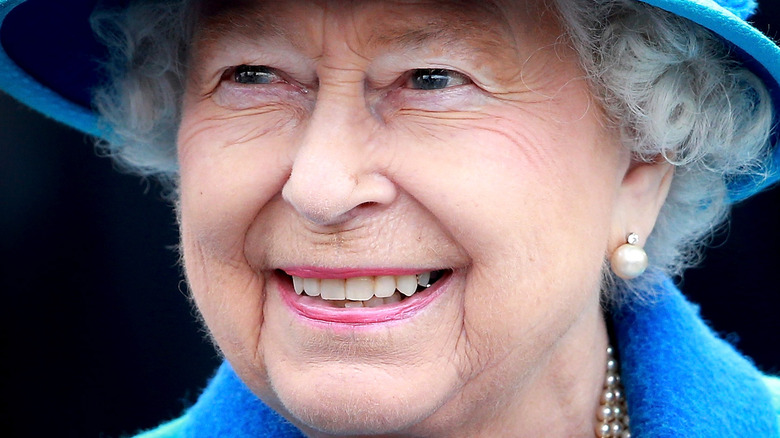 Queen Elizabeth blue hat