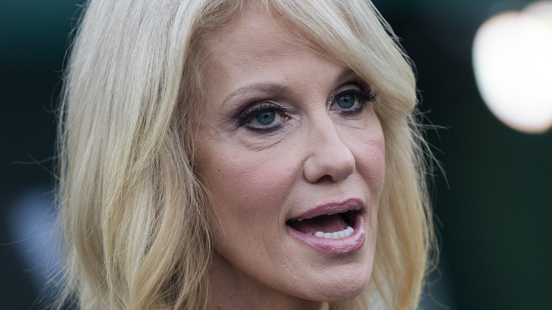 Kellyanne Conway speaks to reporters outside the White House