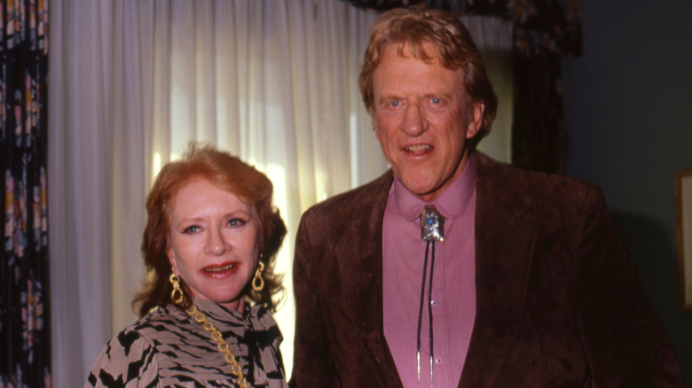 Amanda Blake and James Arness pictured together in 1986