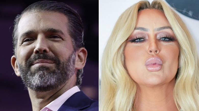 Donald trump Jr smug Aubrey O'Day blowing kisses