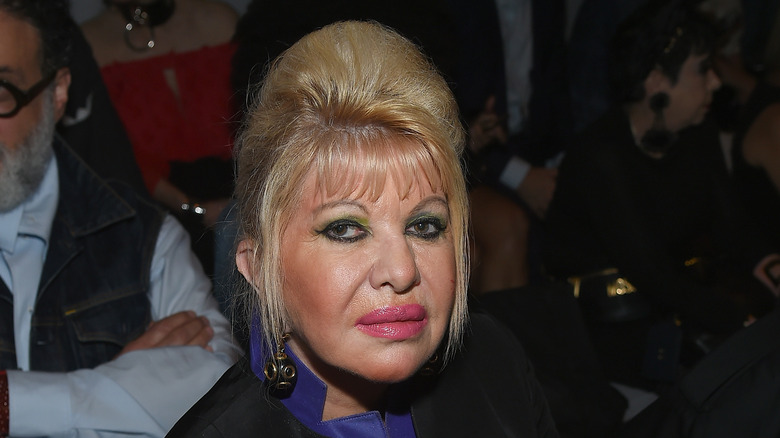 Ivana Trump pink lip blond bouffant