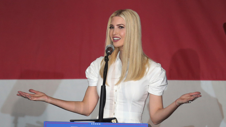 Ivanka Trump speaking at a political event