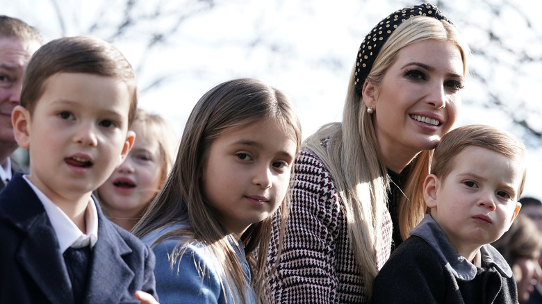Ivanka Trump seated with her kids