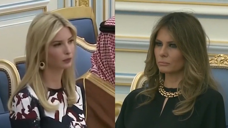 Melania and Ivanka Trump split image