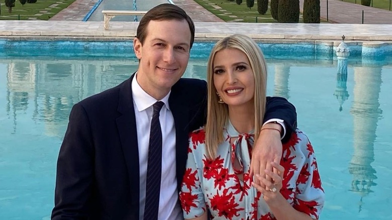 Ivanka Trump and Jared Kushner pose at the Taj Mahal