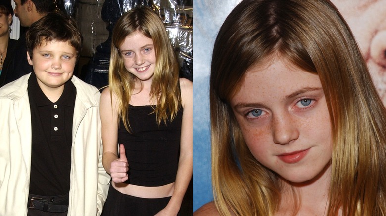 Childhood photos of Ray Nicholson and Lorraine Nicholson on the red carpet.