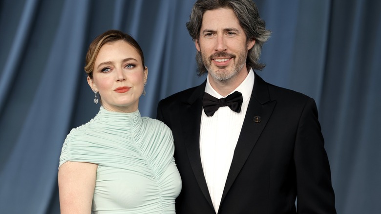 Lorraine Nicholson and Jason Reitman posing.
