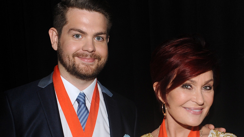 Jack and Sharon Osbourne posing together
