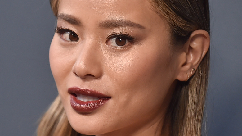 Jamie Chung wearing dark lipstick