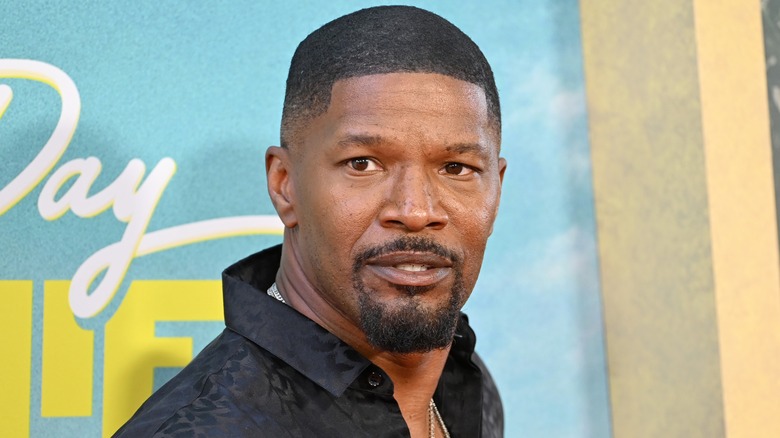 Jamie Foxx looking serious